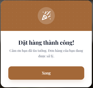 Màn hình xác nhận đơn và theo dõi tiến độ món ăn đang nấu hoặc pha chế thời gian thực